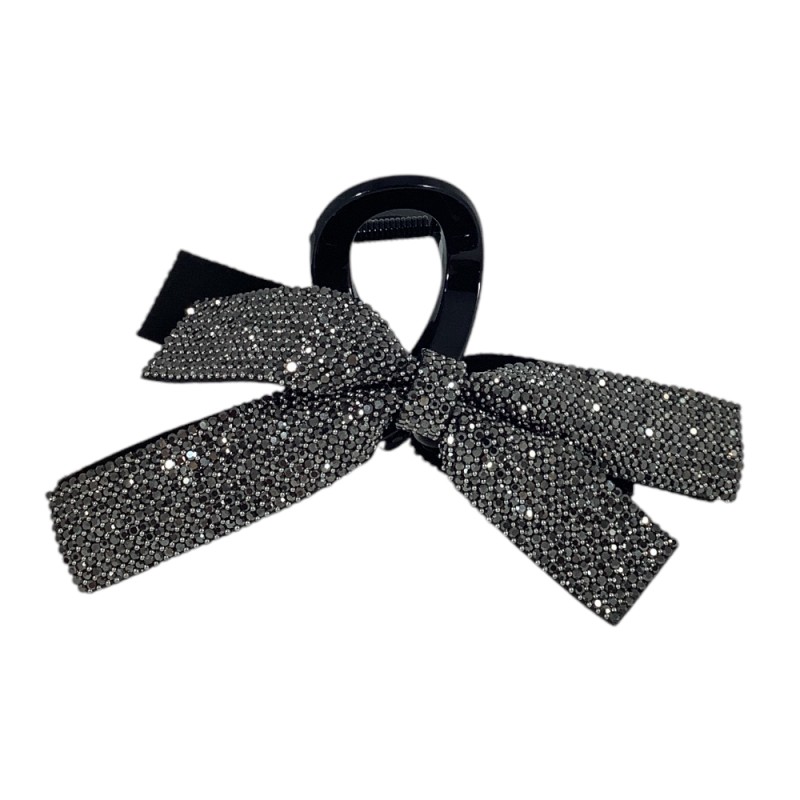 BLING BOW CLAW CLIP - BLACK 
