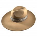 RANCHER HAT & FABRIC EMBROIDERED BAND - CAMEL 