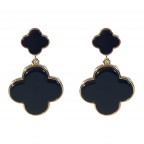 CLOVER DROP EARRINGS - BLACK