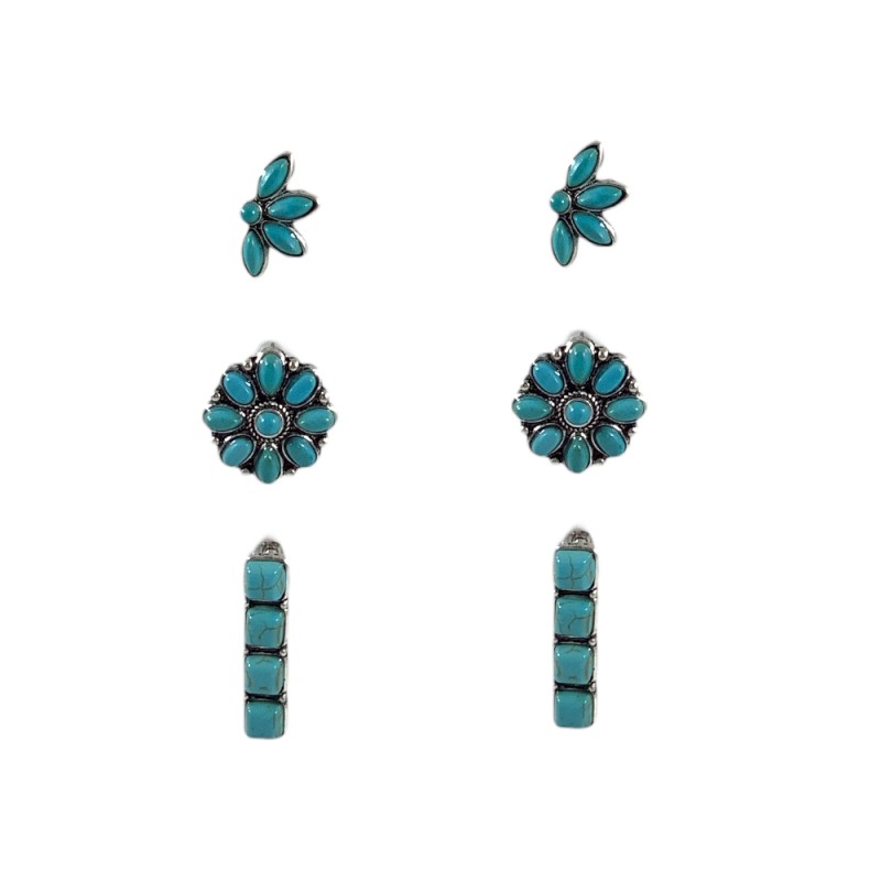 EARRING SET - TURQUOISE & SILVER 