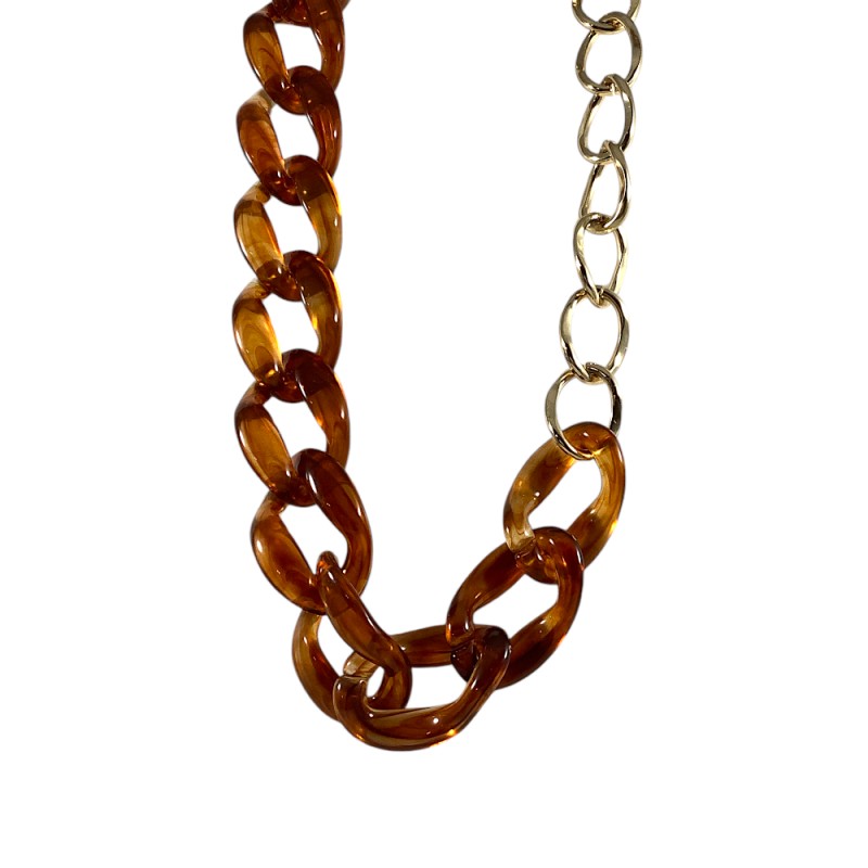ACRYLIC LINK NECKLACE - GOLD 
