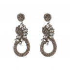 NOVELTY RHINESTONE EARRINGS - SILVER 