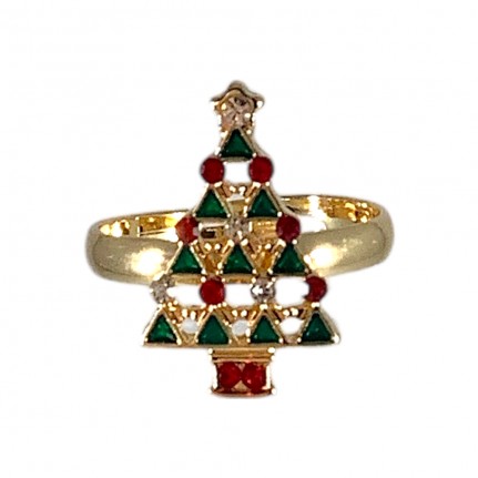ADJUSTABLE HOLIDAY RING - CHRISTMAS TREE