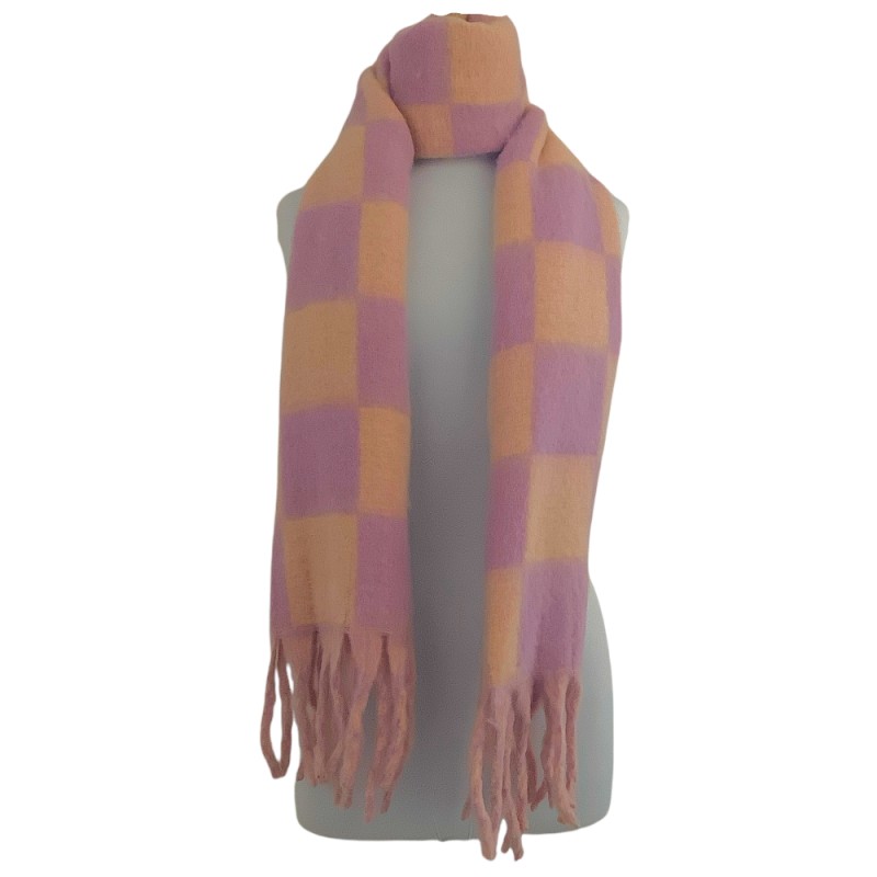 CASHMERE BLEND SCARF - PEACH