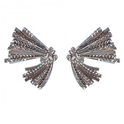 RHINESTONE EARRINGS - SILVER 