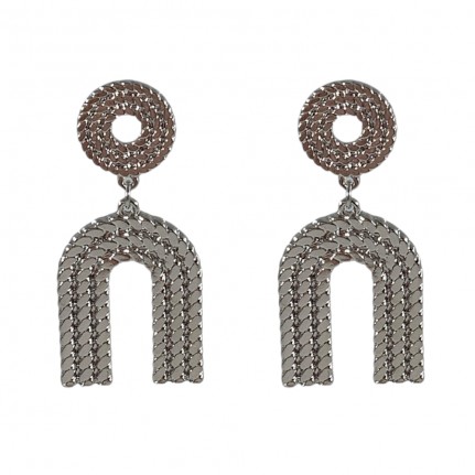 U DROP EARRINGS- SILVER 