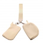 DUAL POUCH WRISTLET KEYCHAIN WALLET - IVORY 