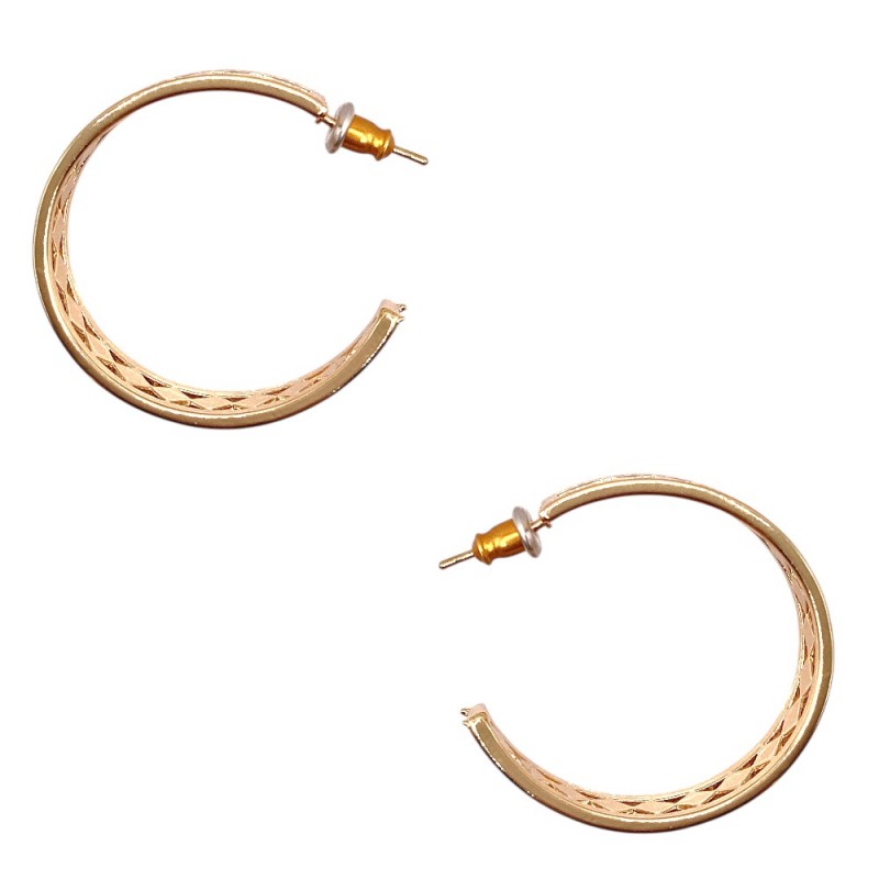 GEOMETRIC HOOP EARRINGS - GOLD 