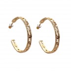 CHAIN HOOP EARRINGS - GOLD 
