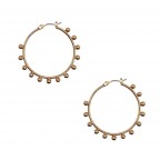 AROUND BEADED HOOP EARRINGS - GOLD 