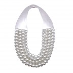MAGNETIC CLASP PEARL NECKLACE - WHITE 
