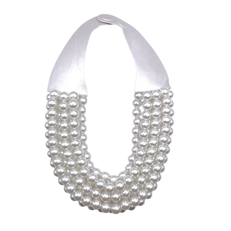 MAGNETIC CLASP PEARL NECKLACE - WHITE 