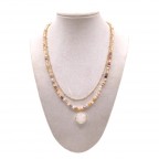 BEADED CRSYTAL NECKLACE - GREY 