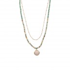 BEADED CRSYTAL NECKLACE - MINT