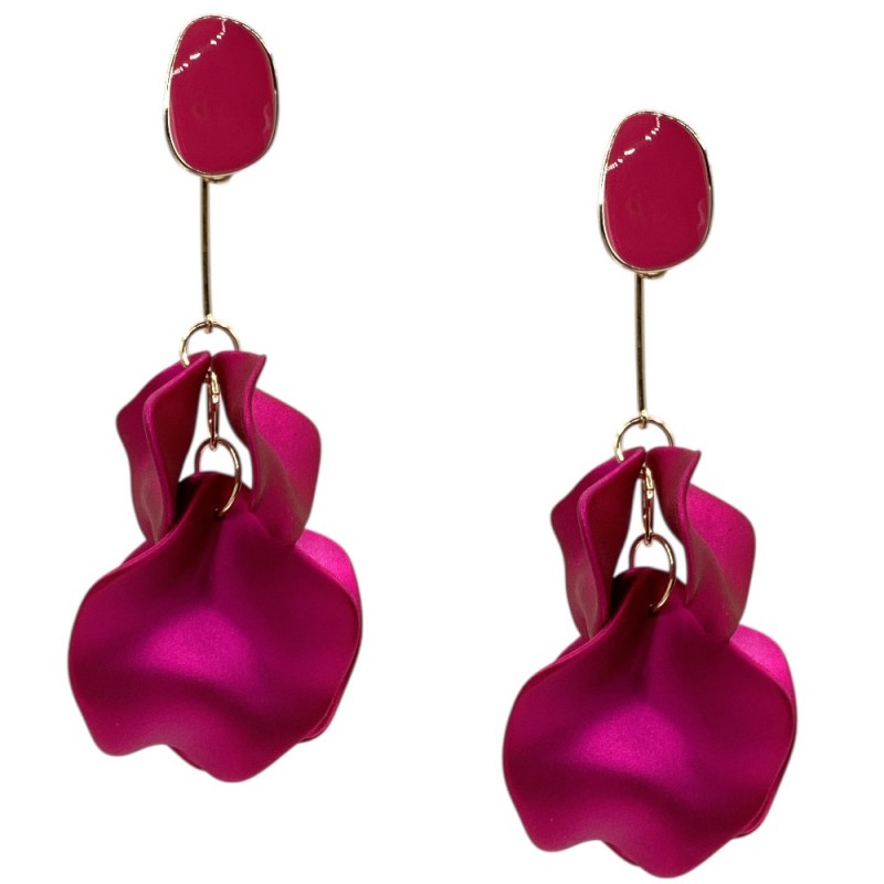 PETAL EARRINGS - FUCHSIA 