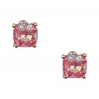 RHINESTONE STUD EARRINGS - FUCHSIA