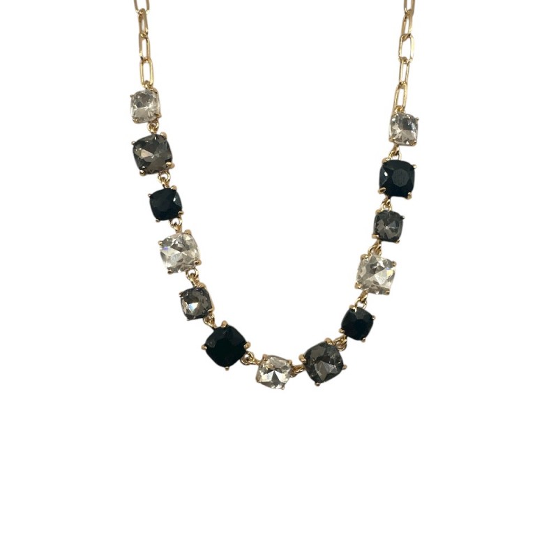 RHINESTONE NECKLACE - BLACK 