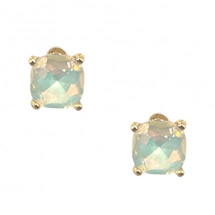 RHINESTONE STUD EARRINGS - WHITE 