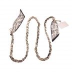 SILK SCARF PURSE STRAP - BLACK FLOWERS