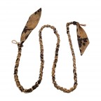 SILK SCARF PURSE STRAP - BROWN FLOWERS 