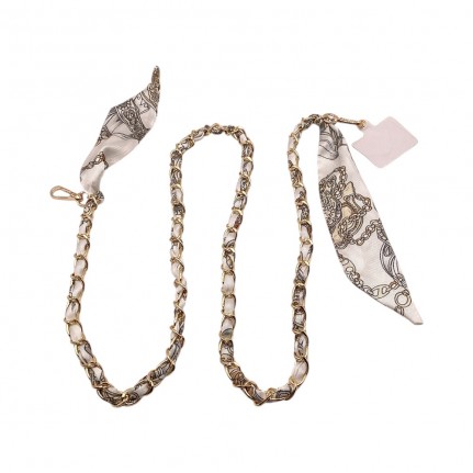 SILK SCARF PURSE STRAP - WHITE