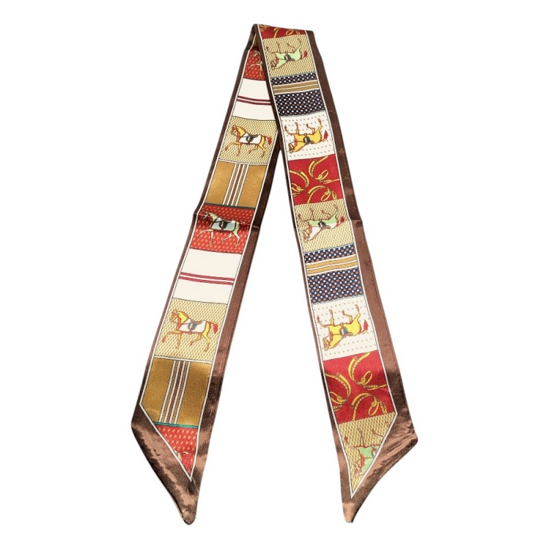TWILLY SCARF - BROWN HORSES