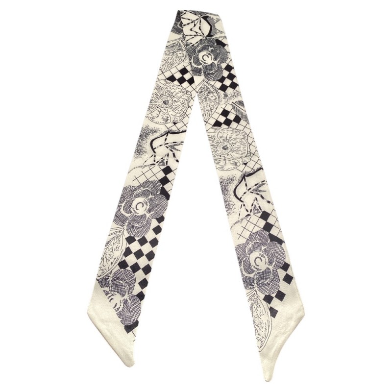 TWILLY SCARF - FLORAL BLACK 
