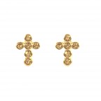 CROSS STUD EARRINGS - GOLD
