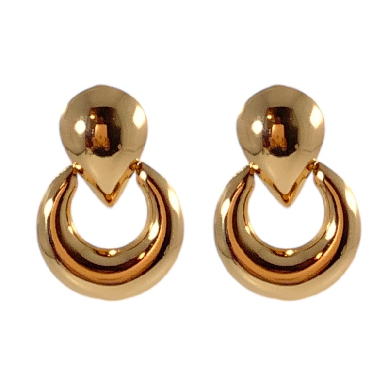 DANGLE HOOP EARRINGS - GOLD