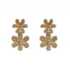 GOLD DIPPED FLOWERS EARRINGS - GOLD 