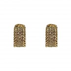 GOLD DIPPED HALF HOOP STUD EARRING - GOLD