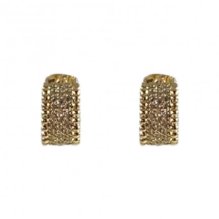 GOLD DIPPED HALF HOOP STUD EARRING - GOLD