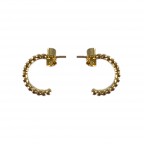 GOLD DIPPED HALF HOOP STUD EARRING - GOLD