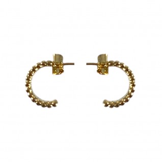 GOLD DIPPED HALF HOOP STUD EARRING - GOLD