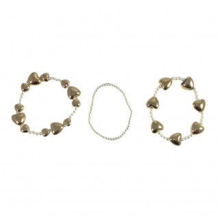 HEART & PEARL STRECHABLE BRACELET - CREAM