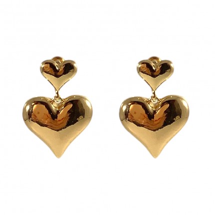 HEART DROP EARRINGS - GOLD 