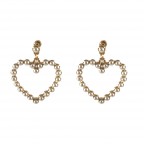 HEART PEARL EARRINGS - GOLD 