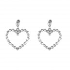 HEART PEARL EARRINGS - SILVER