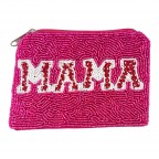 BEADED MINI COIN PURSE - MAMA
