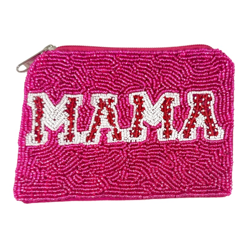 BEADED MINI COIN PURSE - MAMA