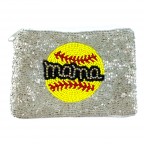 BEADED COIN PURSE - MAMA SOFTBALL