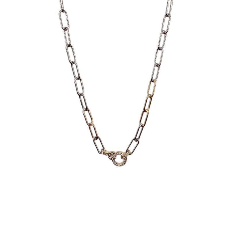 TWO TONE NECKLACE - SILVER & GOLD 
