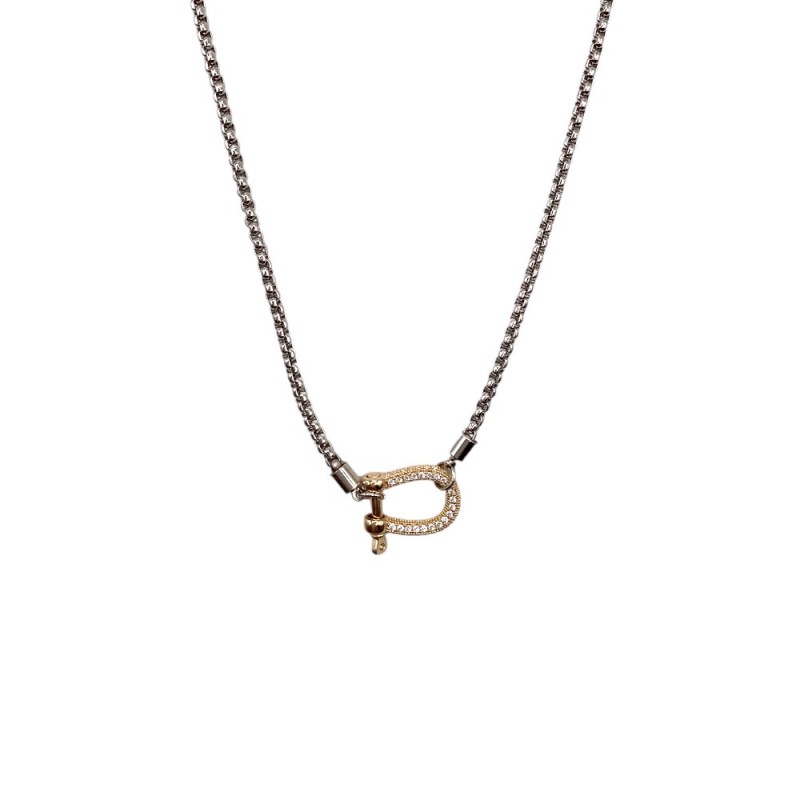 TWO TONE NECKLACE - GOLD & SILVER 