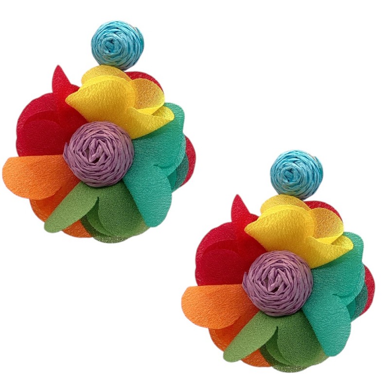 FLOWER EARRINGS - MULTI COLORS 