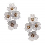 FLOWER DANGLE EARRINGS - WHITE 