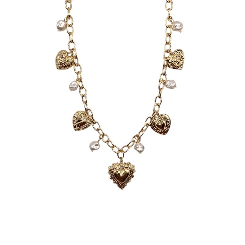 PEARL CHARM NECKLACE - GOLD 