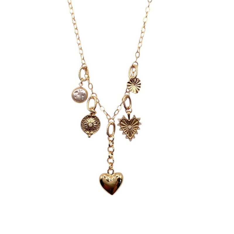 HEART CHARM NECKLACE - GOLD 