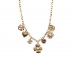 PEARL FLOWER CHARM NECKLACE - GOLD 