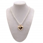HEART PEARL NECKLACE - GOLD 