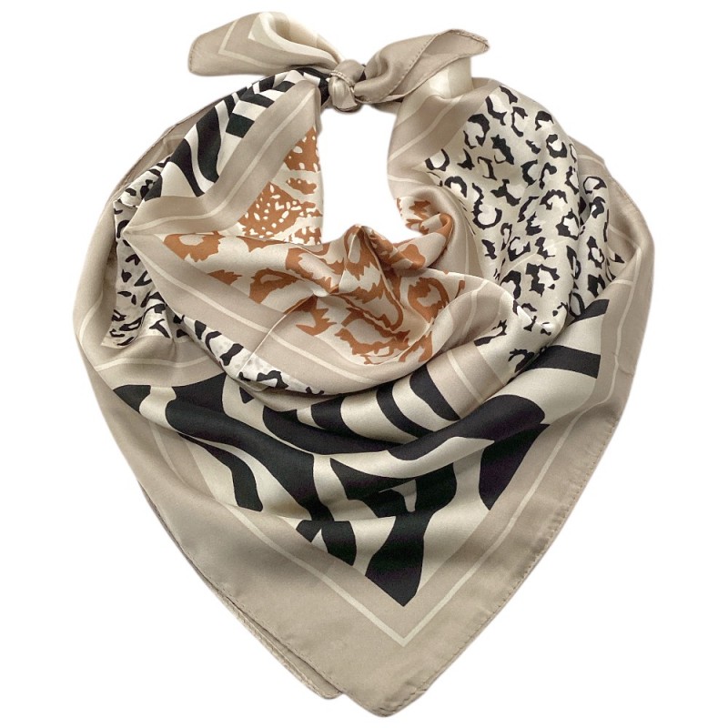 SILK SCARF - BEIGE 